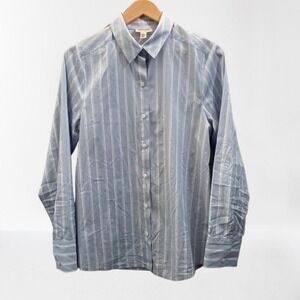 Open Edit Nordstrom Women's Button‎ Down Shirt Striped 100% Cotton Work Small